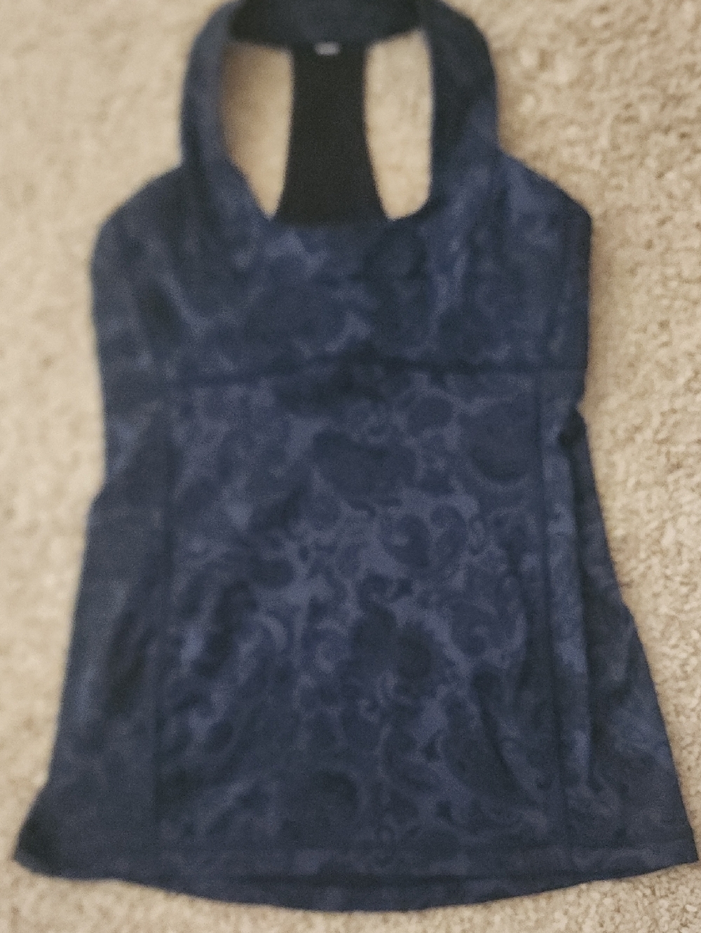 Lululemon Women’s Navy Patterned Racerback Tank Top